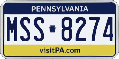 PA license plate MSS8274