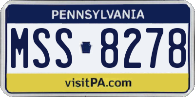 PA license plate MSS8278
