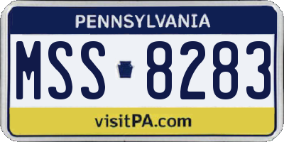 PA license plate MSS8283