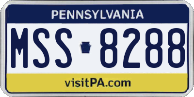 PA license plate MSS8288