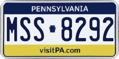 PA license plate MSS8292