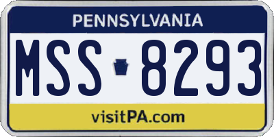 PA license plate MSS8293