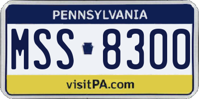 PA license plate MSS8300