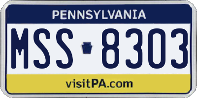 PA license plate MSS8303