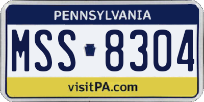 PA license plate MSS8304
