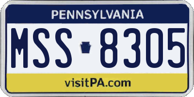 PA license plate MSS8305