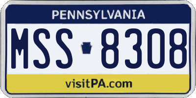 PA license plate MSS8308
