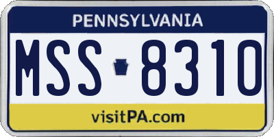 PA license plate MSS8310