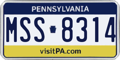 PA license plate MSS8314