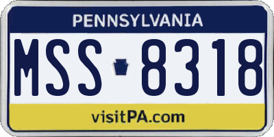 PA license plate MSS8318