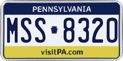 PA license plate MSS8320