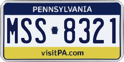 PA license plate MSS8321