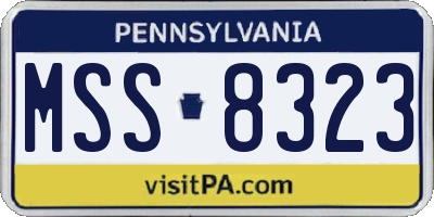 PA license plate MSS8323