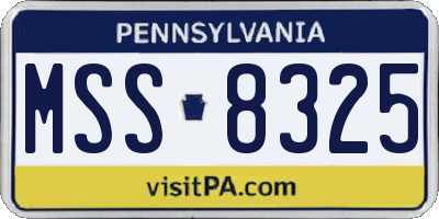 PA license plate MSS8325