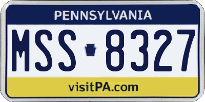 PA license plate MSS8327