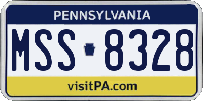 PA license plate MSS8328
