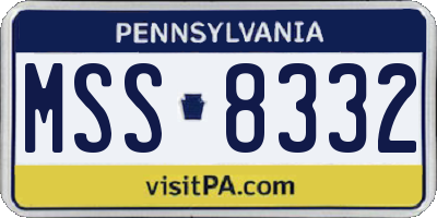 PA license plate MSS8332