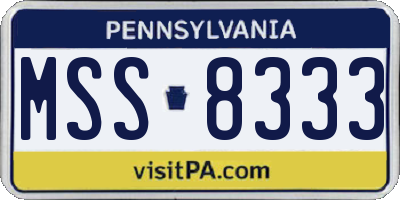 PA license plate MSS8333