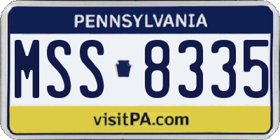 PA license plate MSS8335
