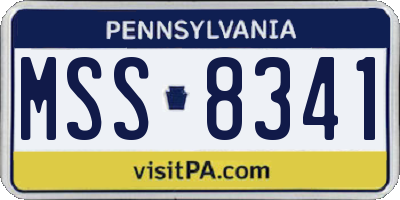 PA license plate MSS8341
