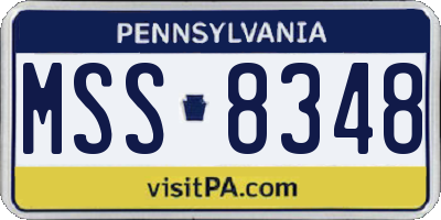 PA license plate MSS8348