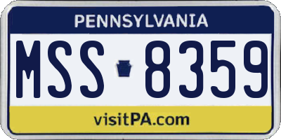 PA license plate MSS8359