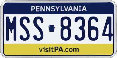 PA license plate MSS8364