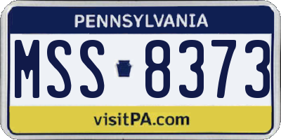 PA license plate MSS8373