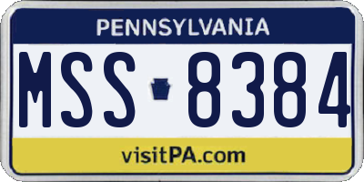 PA license plate MSS8384