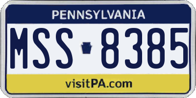 PA license plate MSS8385