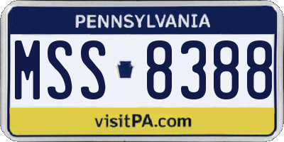 PA license plate MSS8388