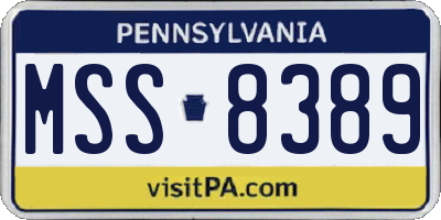 PA license plate MSS8389