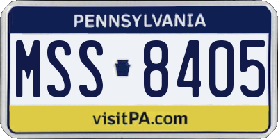 PA license plate MSS8405