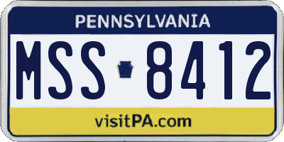 PA license plate MSS8412