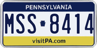 PA license plate MSS8414