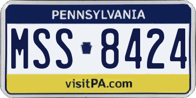 PA license plate MSS8424