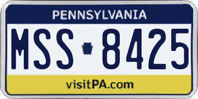 PA license plate MSS8425