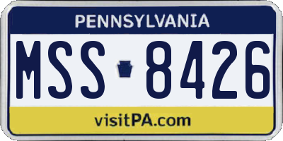 PA license plate MSS8426
