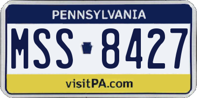PA license plate MSS8427