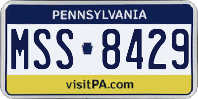 PA license plate MSS8429