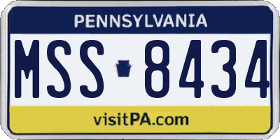 PA license plate MSS8434