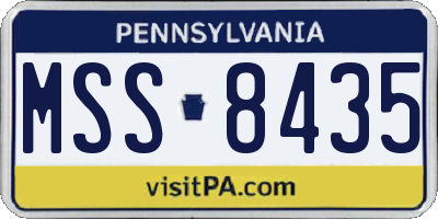 PA license plate MSS8435