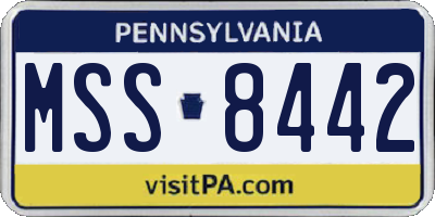 PA license plate MSS8442
