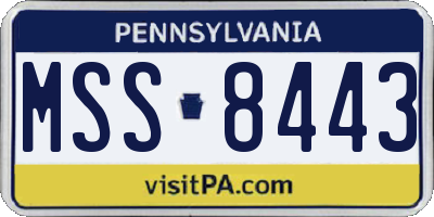 PA license plate MSS8443