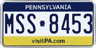 PA license plate MSS8453