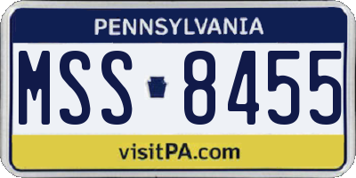 PA license plate MSS8455