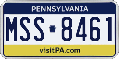 PA license plate MSS8461