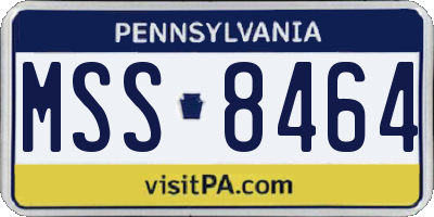 PA license plate MSS8464