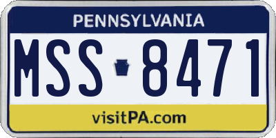 PA license plate MSS8471