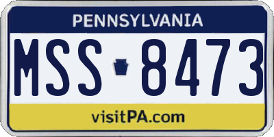 PA license plate MSS8473